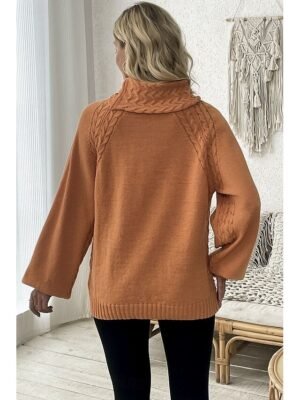 Elegant Regular Pure Turtleneck Long Sleeve Regular Jumper - Image 11