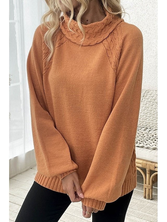 Elegant Regular Pure Turtleneck Long Sleeve Regular Jumper - Image 2