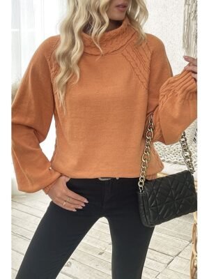 Elegant Regular Pure Turtleneck Long Sleeve Regular Jumper - Image 8