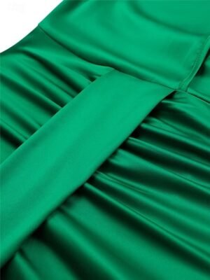 Elegant Ruched Halter Neck Sleeveless Midi Dress - Image 23