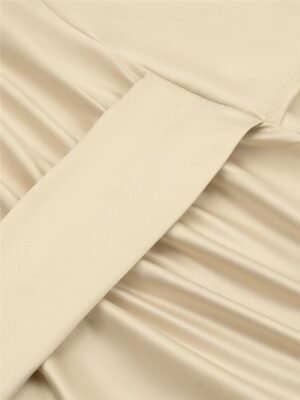 Elegant Ruched Halter Neck Sleeveless Midi Dress - Image 3