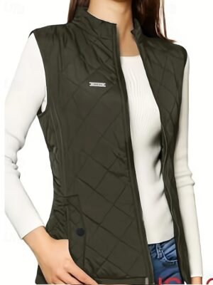 Elegant Sleeveless Solid Turtleneck Long Shrug - Image 3