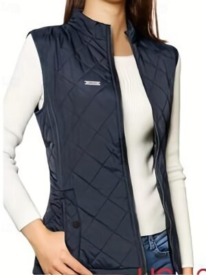 Elegant Sleeveless Solid Turtleneck Long Shrug - Image 4