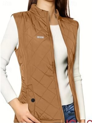 Elegant Sleeveless Solid Turtleneck Long Shrug - Image 5