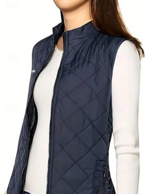 Elegant Sleeveless Solid Turtleneck Long Shrug - Image 6