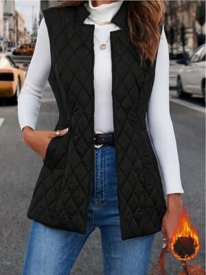 Elegant Sleeveless V Neck Black Shrug - Image 1