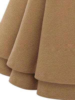 Elegant Slim Fit Double Breasted Long Sleeve Belted Winter Pea Coat - Image 5