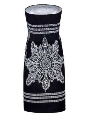 Elegant Standard Fit Graphic Strapless Sleeveless Mini Beach Dress - Image 5