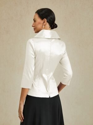 Elegant Stylish Casual V Neck Short Sleeve Top - Image 2