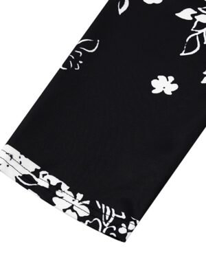 Elegant Stylish Floral V Neck Half Sleeve Midi Tunic Dress - Image 10