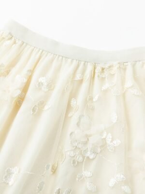 Elegant Swing Lace Layered Long Skirt - Image 2