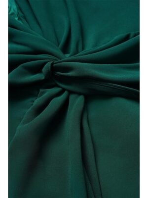 Elegant Twisted Plain V Neck Flared 3/4 Sleeve Summer Maxi Dress - Image 10