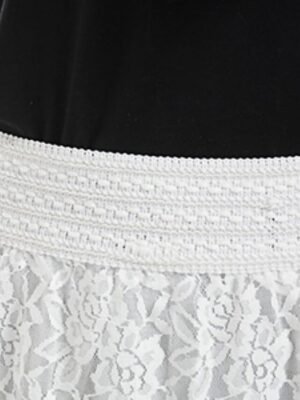 Elegant Vintage High Waist Lace Floral Maxi Skirt - Image 27