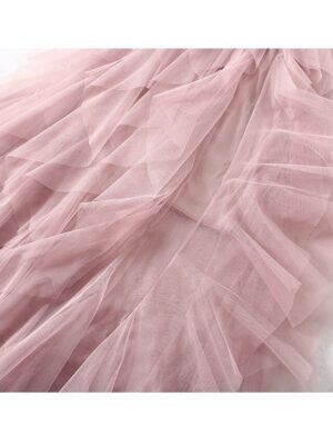 Elegant Vintage Pleated Tulle Midi Skirt - Image 12