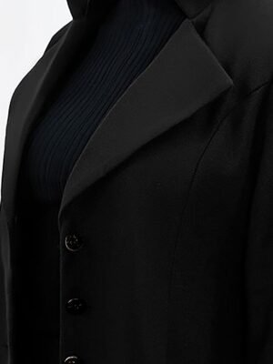 Elegant Wool Blend Lapel Long Sleeve Winter Pea Coat - Image 4