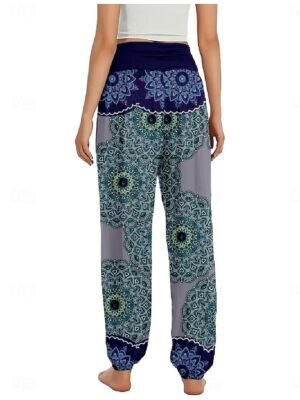 Ethnic Boho Wide Leg Paisley High Waist Full Length Trousers - Image 14