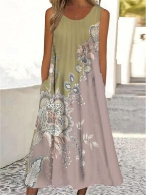 Ethnic Regular Fit Floral Halter Neck Sleeveless Mini Dress - Image 6