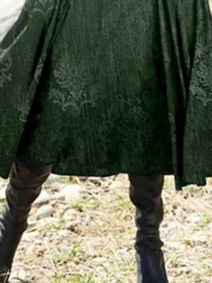 Ethnic Regular Fit Gradient Round Neck Long Sleeve Midi Dress - Image 3
