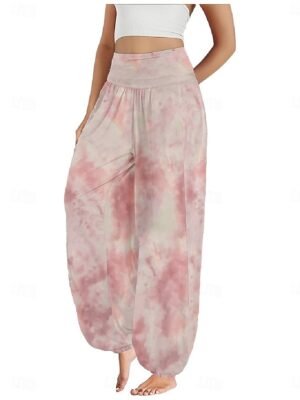 Ethnic Style Boho High Waist Gradient Wide Leg Full Length Trousers - Image 10