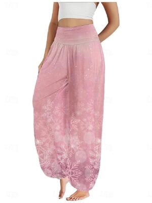 Ethnic Style Boho High Waist Gradient Wide Leg Full Length Trousers - Image 13
