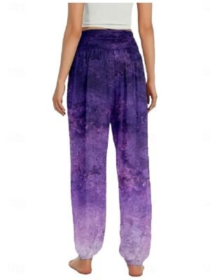 Ethnic Style Boho High Waist Gradient Wide Leg Full Length Trousers - Image 17