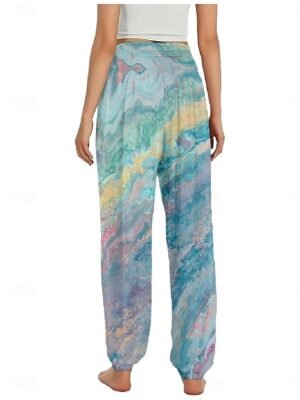 Ethnic Style Boho High Waist Gradient Wide Leg Full Length Trousers - Image 20