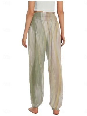 Ethnic Style Boho High Waist Gradient Wide Leg Full Length Trousers - Image 23