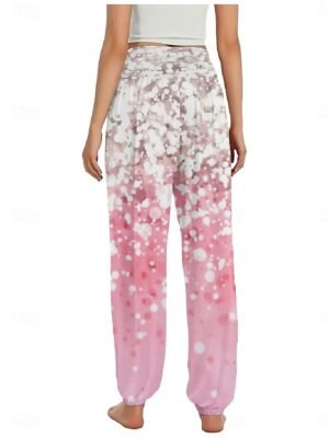Ethnic Style Wide Leg Floral High Waist Full Length Trousers - Image 6
