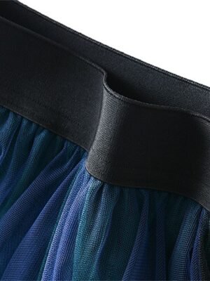 Fashion A-Line Colour Block Irregular Hem Midi Skirt - Image 11
