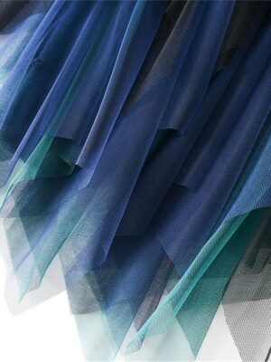 Fashion A-Line Colour Block Irregular Hem Midi Skirt - Image 13