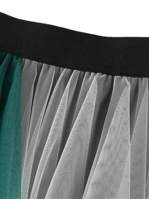 Fashion A-Line Colour Block Irregular Hem Midi Skirt - Image 16