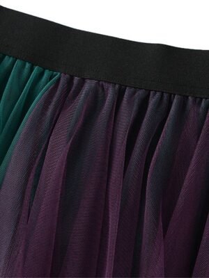 Fashion A-Line Colour Block Irregular Hem Midi Skirt - Image 20