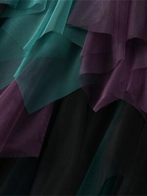 Fashion A-Line Colour Block Irregular Hem Midi Skirt - Image 21