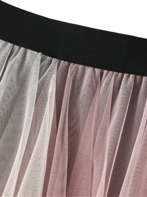 Fashion A-Line Colour Block Irregular Hem Midi Skirt - Image 7