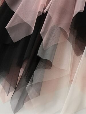 Fashion A-Line Colour Block Irregular Hem Midi Skirt - Image 9