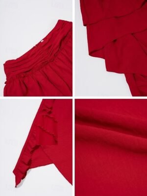 Fashion A Line Solid High Waist Ruffle Mini Skirt - Image 25