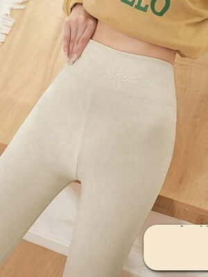 Fashion Ankle-Length High Waist Plain Thermal Tights - Image 1