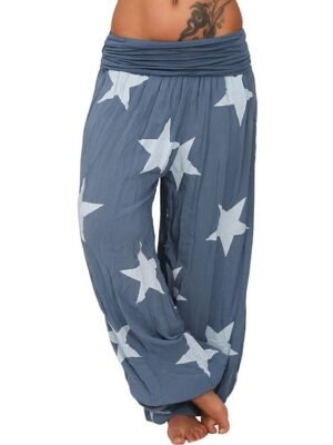 Fashion Baggy Star Mid Waist Full Length Harem Pants - Image 1