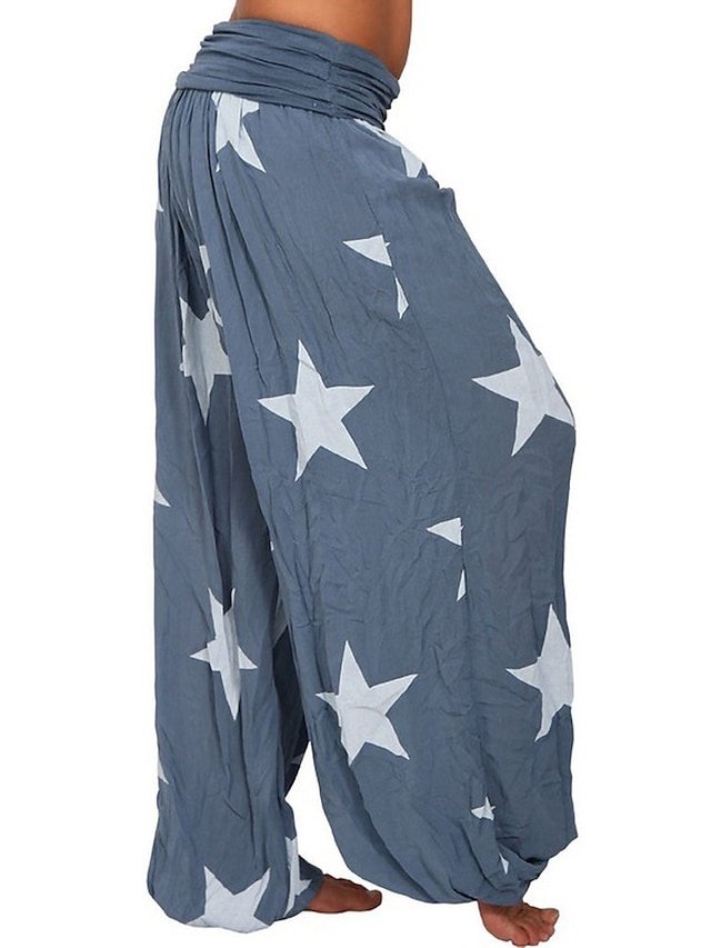 Fashion Baggy Star Mid Waist Full Length Harem Pants - Image 2