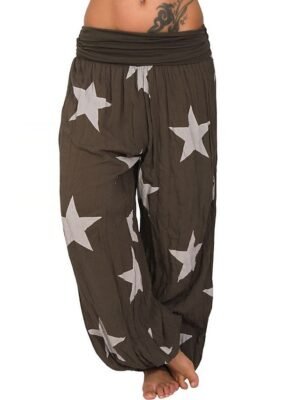 Fashion Baggy Star Mid Waist Full Length Harem Pants - Image 5
