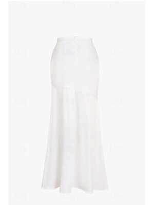 Fashion Bodycon Plain High Waist Split Maxi Skirt - Image 4