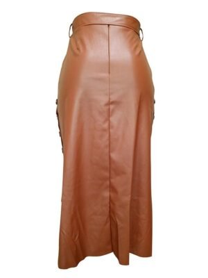 Fashion Bodycon Solid High Waist Midi Skirt - Image 6