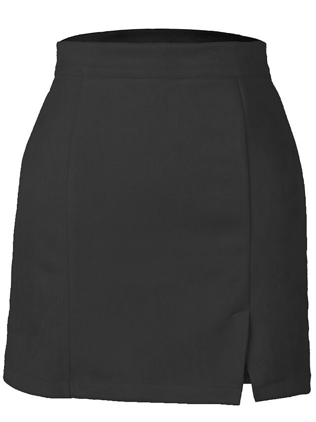 Fashion Bodycon Solid High Waist Mini Skirt - Image 2