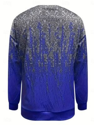 Fashion Casual Gradient Round Neck Long Sleeve Regular Top - Image 11