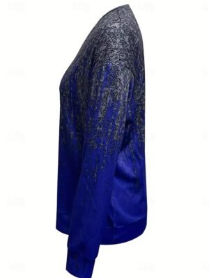 Fashion Casual Gradient Round Neck Long Sleeve Regular Top - Image 12