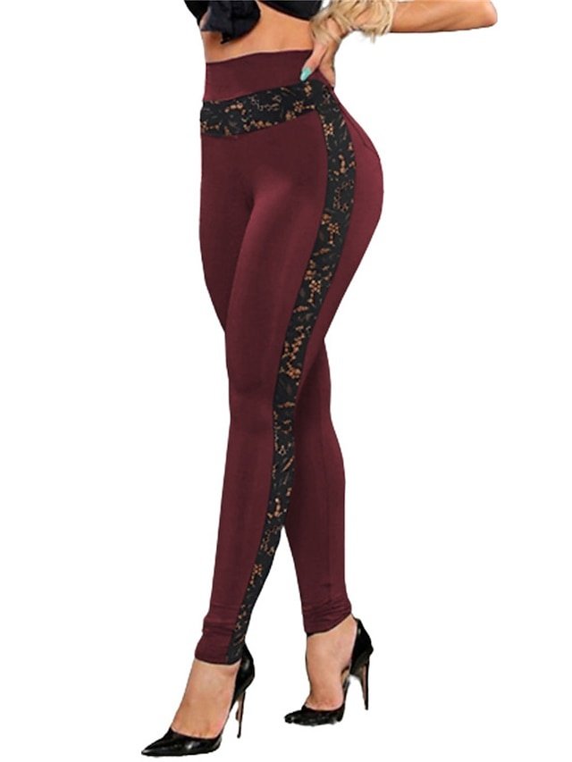 Fashion Casual High Waist Plaid Full Length Leggings - Image 2