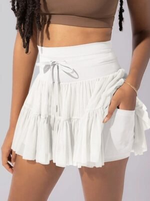 Fashion Casual High Waist Solid Mini Skirt - Image 1