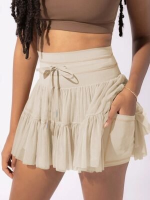 Fashion Casual High Waist Solid Mini Skirt - Image 17