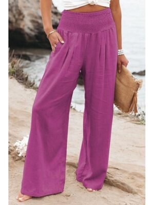 Fashion Casual Pure Colour Pocket Long Loungewear Pants - Image 8