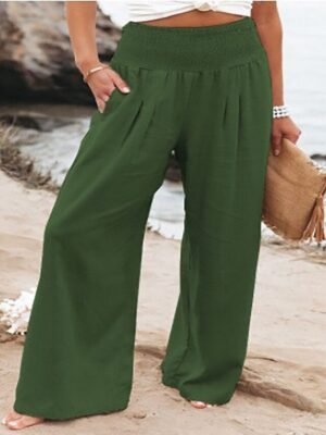 Fashion Casual Pure Colour Pocket Long Loungewear Pants - Image 9
